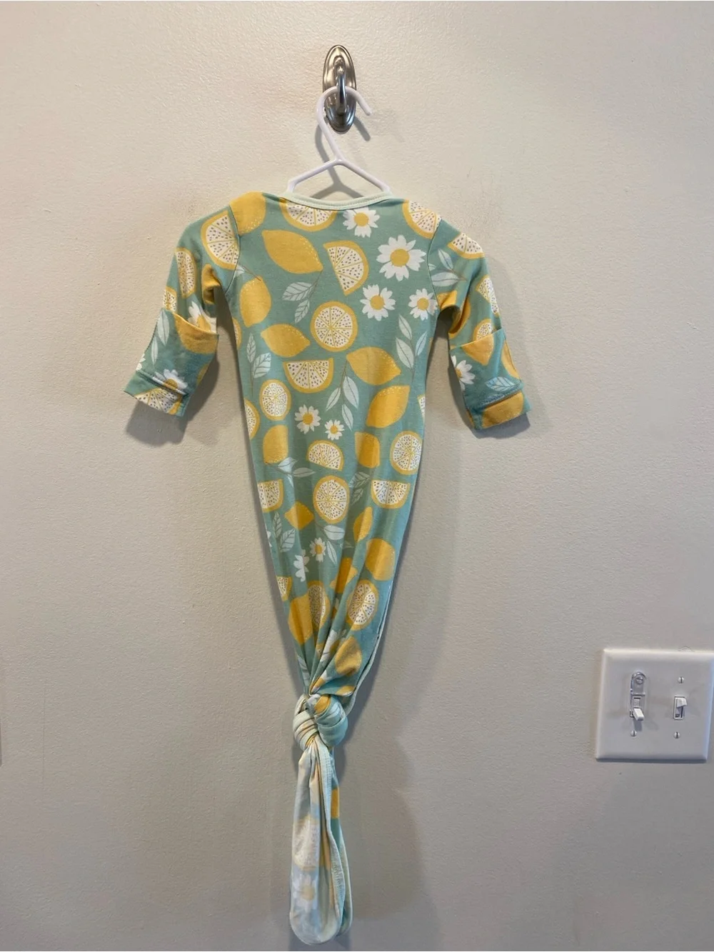 Copper Pearl knitted gown in lemon print newborn buttery soft